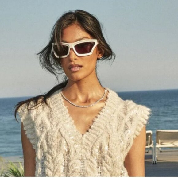 Loewe LW40143U Sunglasses – White Wraparound Shield Frame | Model LW40143U 25A - Picture 7 of 12